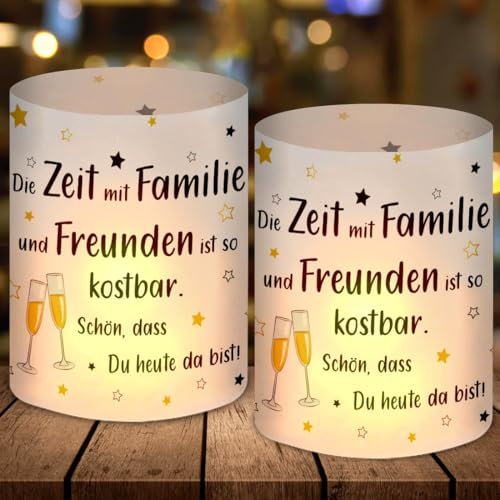 12 Windlicht Tischdeko Geburtstag, Karneval Fasching Tisch Deko, Kostbare Zeit Familie Freunde Feiern, Tischdeko Geeignet für Hochzeits Gäste Schulanfang Taufe Kommunion Konfirmation Feier