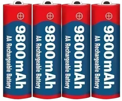 TOMMI Baterías Recargables, Alta Capacidad, Precargadas, 4 Piezas (AA)