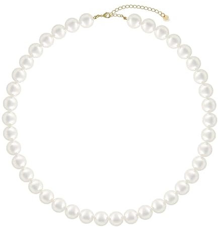 Lotus Karen Perlenkette für Frauen Süßwasserperlen Choker für Party Strand Weihnachten Hochzeit Geburtstag Jahrestag Schmuck Geschenke für Tochter Mama Freunde Großmutter Lehrer selbst (8mm)