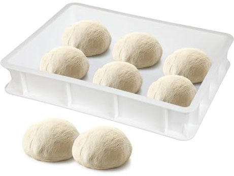 Windfromort Pizzaballenbox – Boîte à Pizza Plastique – Bac à Pâton Pizza sans couvercle pour Fermentation et Stockage de la Pâte (40×30×10 cm)
