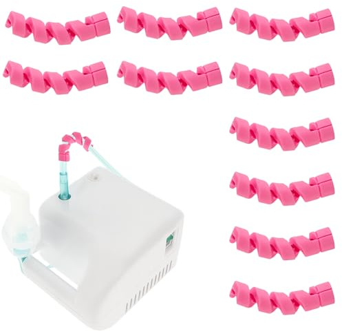 Paquete de 10 Enderezador de Engarce para Soporte de Tubo de Oxígeno, soporte para tanque de oxígeno, manguera de oxígeno, cánula nasal, Accesorios Tubo Oxígeno Cánula Nasal Protector (rosa)