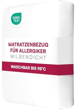 Clinotest Madrasskydd vattentätt allergivänligt 180 x 200 x 23 cm – madrasskydd med 2-sidigt blixtlås, ventilerande sängunderlag, kvalsterbeständigt och kokbeständigt, inkontinensunderlägg