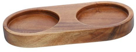 Warmhm Holztablett Für Pfeffermühle Und Saucenflaschen Pepperteller Serviertablett Aus Langlebigem Holz Multifunktionaler Küchenhalter Für Salz Pfeffer Für Esstisch Und Geschenk