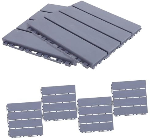 SHINEOFI 6pcs Plastic Deck Tiles Garden Paving Slabs for Patio Interlocking Outdoor Tiles Weatherproof Design Patio Slabs for Garden