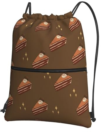 XZDZWK Mochila multifuncional con cordón para tartas, diseño cuadrado de chocolate, ligera y duradera, adecuada para gimnasio, yoga, viajes y camping