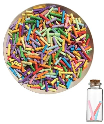 100 Pièces Souhaitant Défiler Papier,Message Lettre Capsule,Petits Messages Rouleaux De Papier À Vœux Porte,Bonheur Papier De Souhait De Message,Pour Cadeaux De Saint Valenti Bouteille Vœux