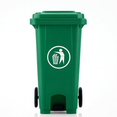 BURAKH Recycling Wheelie Bin Dustbin Rubbish Waste Trash Kitchen Home Office 100L 120L EN840 | Outdoor Rubbish Waste with Wheels | Recycling Food Dustbin (Pedal Green, 120L)