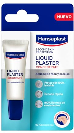 Hansaplast Apósito Líquido Concentrado (10ml - 60 aplicaciones) - Fácil de usar, apósito segunda piel líquido, resistente al agua para cortes pequeños, abrasiones y rasguños, protege como segunda piel