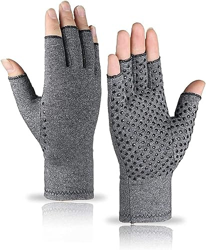 VITTO Guanti Anti-Artrite (Coppia) con Impugnature - Forniscono Calore e Compressione per Aiutare ad Aumentare la Circolazione, Riducendo il Dolore e Favorendo la Guarigione (L)