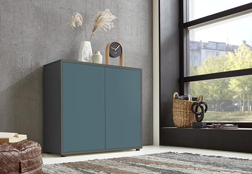 Schuhkommode Kommode Aktenschrank »Mailand 4« Schlafzimmer, bis zu 16 Paar Schuhe, wählbar (Anthrazit/Petrol)