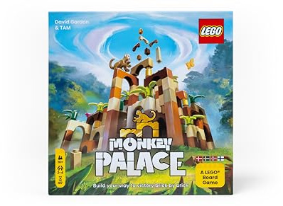 Dotted Games Monkey Palace: A LEGO® Brettspiel, Bauen Sie Ihren Weg zum Siegesstein! Lustiges Familienbaustein-Spiel für Kinder und Erwachsene, Alter 10, 2-4 Jahre