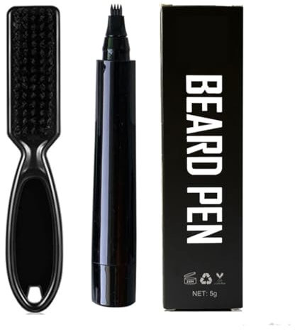 1 Set Kit Penna per Riempimento Barba,Matita per Barba e Pennello per Barba,Beard Filling Pen Kit,Beard Pencil Filler,Impermeabile Lunga Durata Strumenti per Scolpire Barba E Modellare Le Sopracciglia