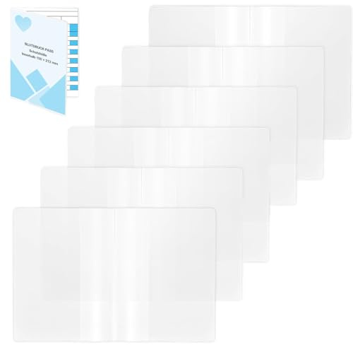 6 stycken ID-kortfodral A6 dubbelfodral vaccinpass fodral skyddande fodral skolID 150 x 212 mm vattentätt vaccinkort fodral för vaccinbok pass studentkort