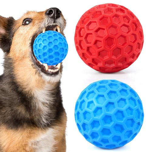 ZRIFAQESW Squeaky Dog Toys for Aggressive Chewers, Indestructible Dog Balls for Aggressive Chewers, Squeaky Balls for Dogs, Interactive Toys for Large Dogs, Funny Heavy Duty Ball