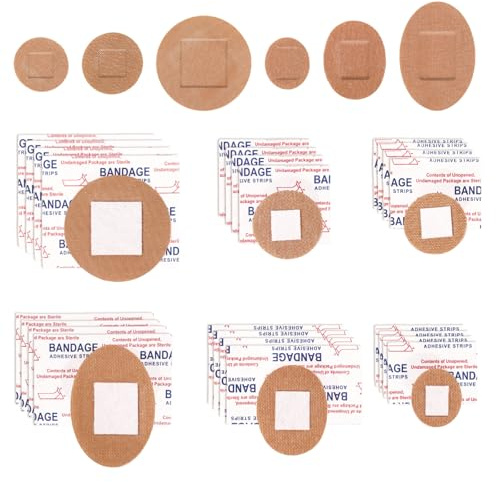 120uds Vendajes Pequeños, 6 Tamaños Curitas Adhesivos de Tela Flexibles Transpirables Redondos y Ovalados Protegen las Heridas y Ocultan Manchas de la Piel Ideales para Incisiones Pequeñas