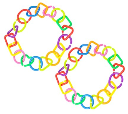 ULTECHNOVO Geometric Linking Rings Set and Colour Recognition 70pcs for Fine Motor Skill Development Pe Material Baby Seat and Home Sensory Play Toy for Infant