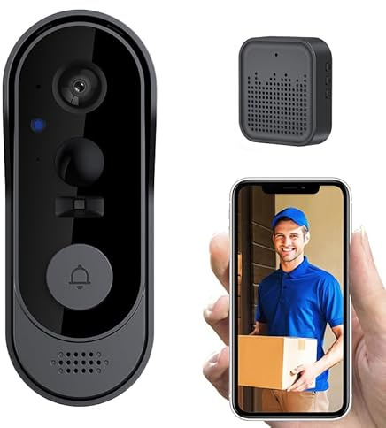 ZIGprote Doorbell Camera Wireless No Subscription, 1080p Video Doorbell with Chime, 2-Way Audio, Night Vision, 2.4G Wi-Fi, Indoor Outdoor