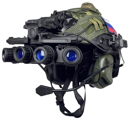 Full Set of Russian Gear Airsoft Fast Bump Helmets with Helmet Cover & Headset Little Green Man Camouflage for Tactical Cosplay Military Tactical Gear