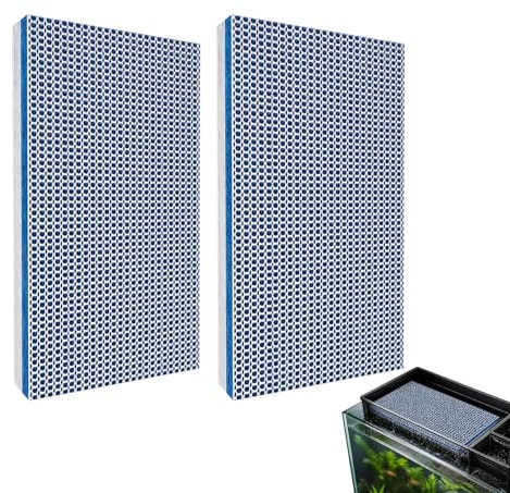 Thhiit 2 Pcs Aquarium Filter Media Sponge Pad, Multi Layer Reusable Foam Filter Floss for Fish Tank Filters Accessories (20 X 30 X 2 Cm)
