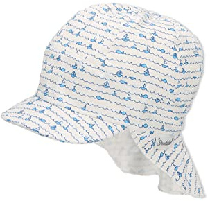 Sterntaler Baby Jungen Schirmmütze Baby Schirmmütze mit Nackenschutz Spot Sonnenhut - Schiebermütze, Baskenmütze, Sommermütze - waschbar - beige, 47