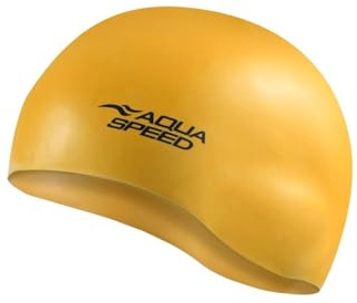 Aqua-Speed Swimming Cap Silicone Mono 111-06 Simmössa, Vuxna Unisex, Gul (Gul), Senior