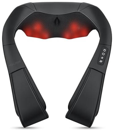 Medcursor Neck Massager - Portable Electric Neck and Back Massager with Heat, Deep Tissue 3D Kneading Pillow for Muscle Pain Relief, Ideal Father’s Day Gift, Not Cordless