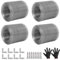 4 Rolls Fine Wire Mesh - Rete metallica per topo, 10 cm x 6 m, rete metallica per conigli, griglia da 6,9 mm, rete di conigli, rete metallica, recinzione con accessori di montaggio e guanti