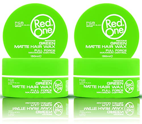 RedOne Mattes Haarwachs Grün 150 ml | Ultra Halt | Haarwachs für Männer und Frauen | Kokosnussduft | Maximale Kontrolle - 2 Stück