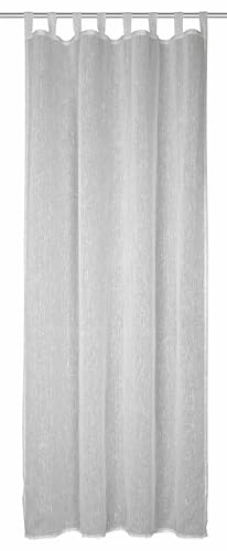 Sehlbach Tenda pronta per l'uso con occhielli, Lino tinta unita, Grigio, 135 x 245 cm, Traslucida, Opaca, Montaggio semplice, Certificato Oeko-Tex, Combinazioni versatili, Regolazione flessibile