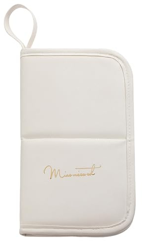 Sminkborste väska | Sminkborste fodral | Resepenselhållare | PVC 23,5 x 15 x 4 cm, bärbar förvaring för kosmetiska, perfekt för sminkälskare när du, vit, Siehe Beschreibung, Se