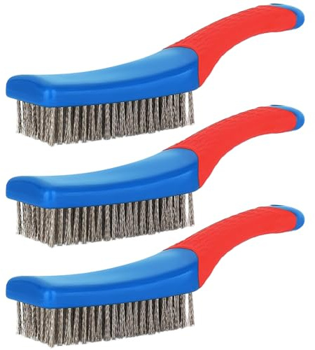 3 Piezas Cepillos Alambre de Acero Inoxidable Cepillo Metalico de Manual Cepillos de Acero para Limpieza Cepillo Alambre Para Limpieza de Óxido Grasa Escoria de Soldadura y Polvo