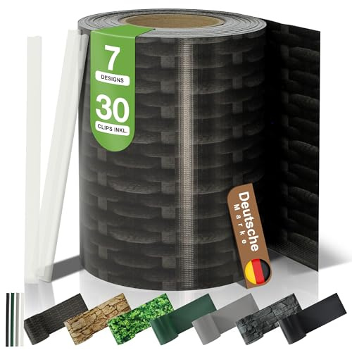 BooGardi Strisce frangivista in PVC · Recinzione frangivista 19 cm x 35 m Rattan 1 rotolo · 450 g/m² · incl. 30 clip · Pannello di recinzione per recinzione a doppia asta & staccionata · Opaco