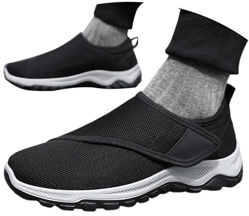 Scarpe Terapeutiche per Diabetici da Uomo Corsa Alluce Valgo Piedi Gonfi, Ginnastica Leggere E Traspiranti Antiscivolo Ortopediche Artrite Edema