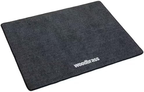 WOODBRASS - Alfombra de batería (130 x 100 cm), color gris oscuro – Alfombra antideslizante para batería electrónica y acústica, alfombrilla de suelo para batería, protección y estabilidad