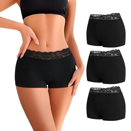 Uniexcosm Shorty Dentelle Femme Culotte Coton Femme Culotte Sexy Shorty Femme Respirant Confort B+B+B L