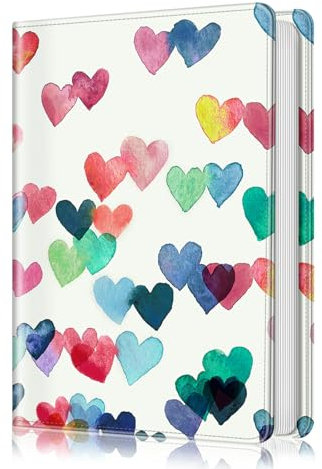 FINTIE Album Photo 10x15cm (4x6 Pouces), 112 Photos (28 Page), Album Photo Portefeuille Portable pour Mariage, Fille/Garçon, Famille, Famille, Coeurs Pluie