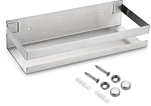 IGNPION Bathroom Organiser Shelf Corner Storage Shelf Stainless Steel Bathroom Accessory Caddy Shelves Wall Mounted Shower Organiser Storage Rack for Kitchen,Hotel (Silver, 25cm)