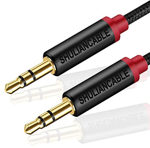 SHULIANCABLE Câble Jack Audio, Câble Auxiliaire Stéréo 3.5mm Mâle vers Mâle en Nylon pour iPhone, Samsung, iPod, iPad, Voiture, Casque, Autoradio, Smartphones, MP3 etc. (2M)