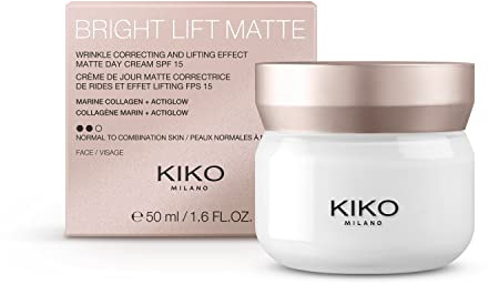 KIKO Milano Bright Lift Matte, Crema De Día Efecto Lifting Matificante Con Colágeno Marino - Spf 15