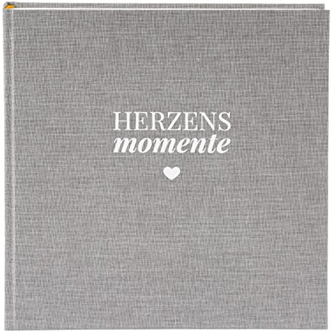 goldbuch 27 616 Fotoalbum Linum 2.0 Grau, Fotobuch 30 x 31 x 4 cm, Foto Album 60 weiße Seiten, Bilderalbum Einband Leinen, buchgebundenes Photoalbum mit Weißprägung, graues Photo Buch