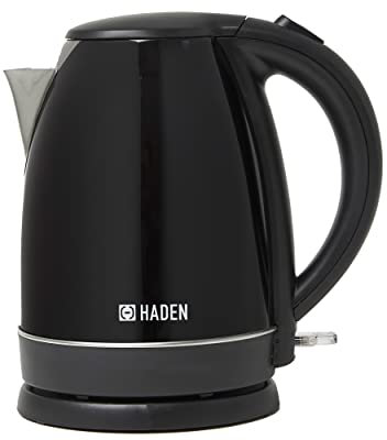 Haden Iver Black Kettle - 1.7L Cordless Kettle with Rapid Boil Technology, Stainless Steel, Lightweight, Low Wattage - Ideal Electric Kettle for Home, Office, Dorm, and University Essentials Kitchen