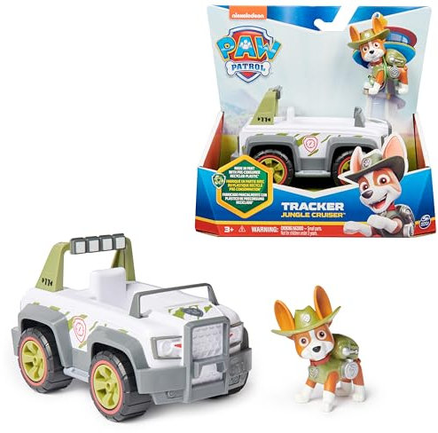 Patrulla Canina - Coche Jungle Cruiser Y Figura Tracker: Coche Todoterreno de Juguete con Figura Tracker - Patrulla Canina Juguetes - 6069071 - Juguetes Niños 3 Años + - Regalo Niño 3 Años +