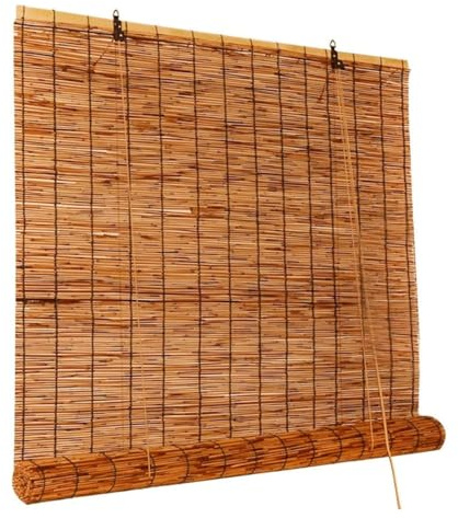 Outdoor Bamboo Blinds Roll Up Shade H 48 60 64 72 84, Natural Bamboo Curtains Cordless Retro Bamboo Roman Roller Blind, sun protection, breathable,Privacy, Easy Installation ( Size : 64 x 84 )