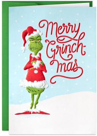 Hallmark Dr. Seuss Grinch Christmas Cards, 16-Pack (Merry Grinchmas)