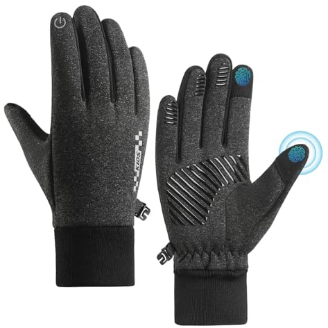 Long Keeper Kids Gloves with Grip Winter Sports Gloves for Boys Girls Touchscreen Anti Slip Childrens Running Riding Glove