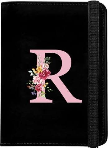 Hülle Reisepasshülle, Passhülle mit RFID-Blocker, Schutzhülle Tasche für Kreditkarten Reisepass, Urlaub Zubehör, Ausweis und Reisedokumente, Reisezubehör/Cardholder/Travel Organizer, Initialen(R)