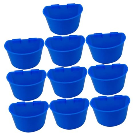 SEWACC Mangiatoia per Piccioni e Uccelli da Gabbia, Set 10 Pezzi Tazze di Plastica Spessa per Acqua e Cibo, Supporto Appendibile, Adatta per Piccoli Uccelli e Animali Domestici