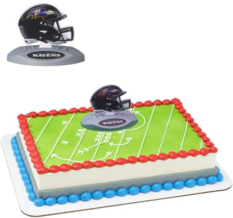 NFL Baltimore Ravens Cake Decoration, Football Helmet Cake Topper, Officially Licensed Product Of The NFL, Ready To Use Birthday Cake Decoration