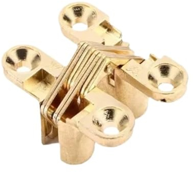 4 pezzi cerniere nascoste cerniera invisibile a scomparsa barile croce porta scatola di legno for mobili for finestre pieghevoli(Gold color)
