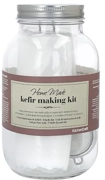 Kitchen Craft KCHMMYOKEF Home Made Kefir Making Kit in Gift Box, Glass/Cheese Cloth